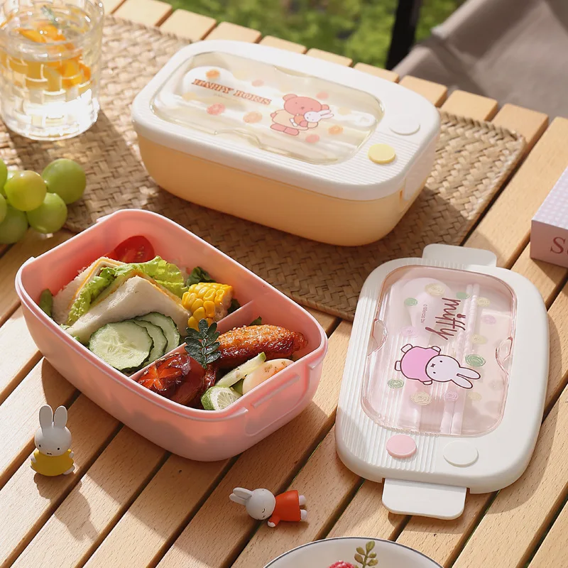 Microwave Oven - Uroczy, jednowarstwowy plastikowy pojemnik na lunch